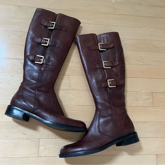 Ecco HOBART 25MM Zip Tall Riding Leather 3 Side Buckle Boot 8-8.5 - Picture 6 of 16